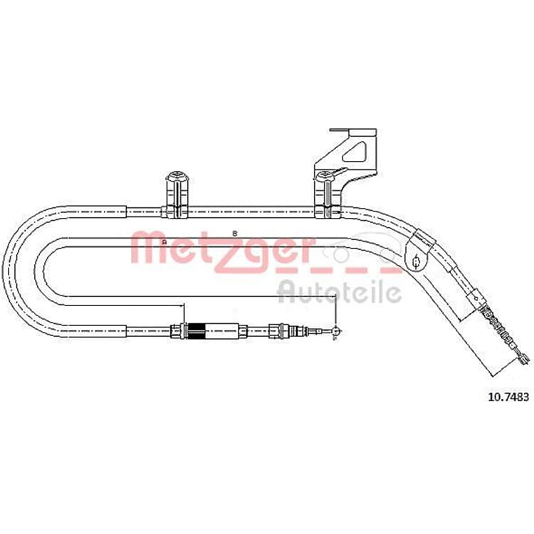 Metzger Handbremsseil hinten rechts VW Passat 3B von METZGER