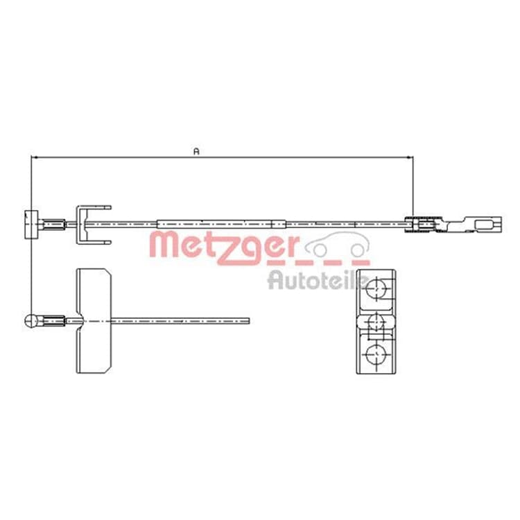 Metzger Handbremsseil mitte Nissan Primastar Opel Vivaro Renault Trafic von METZGER