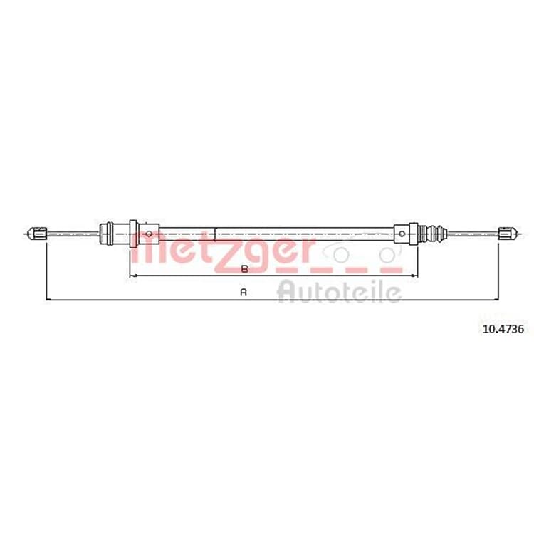 Metzger Handbremsseil vorne Citroen Fiat Lancia Peugeot Metzger Handbremsseil vorne Citroen Fiat Lancia Peugeot von METZGER