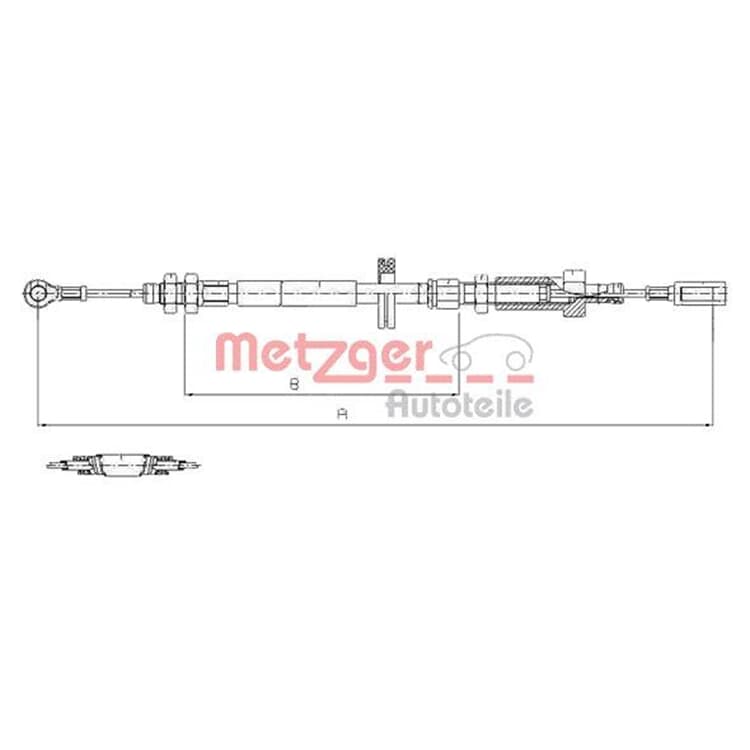 Metzger Handbremsseil vorne Citroen Jumper Fiat Ducato Peugeot Boxer von METZGER