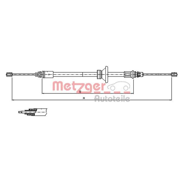 Metzger Handbremsseil vorne Nissan Primastar Opel Vivaro Renault Trafic Metzger Handbremsseil vorne Nissan Primastar Opel Vivaro Renault Trafic von METZGER