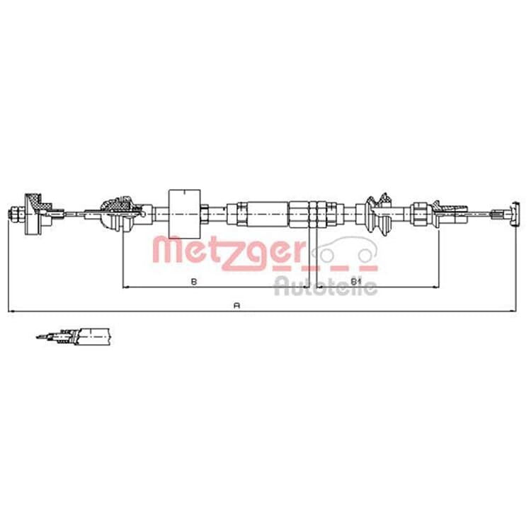 Metzger Kupplungsseil Seat Arosa Inca VW Caddy Lupo Polo Metzger Kupplungsseil Seat Arosa Inca VW Caddy Lupo Polo von METZGER