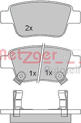 Metzger Satz Bremsbeläge Hinterachse [Hersteller-Nr. 1170193] für Toyota von METZGER