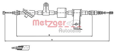 Metzger Seilzug, Feststellbremse [Hersteller-Nr. 12.0101] für Alfa Romeo von METZGER