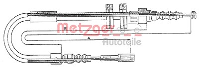 Metzger Seilzug, Feststellbremse [Hersteller-Nr. 10.7582] für Audi von METZGER