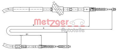 Metzger Seilzug, Feststellbremse [Hersteller-Nr. 10.7583] für Audi von METZGER