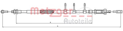 Metzger Seilzug, Feststellbremse [Hersteller-Nr. 10.4741] für Citroën, Fiat, Peugeot von METZGER