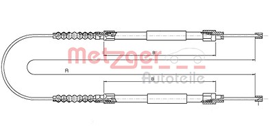 Metzger Seilzug, Feststellbremse [Hersteller-Nr. 1171.11] für Citroën, Fiat, Peugeot von METZGER