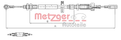 Metzger Seilzug, Feststellbremse [Hersteller-Nr. 1171.7] für Citroën, Fiat, Peugeot von METZGER