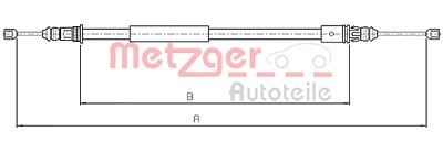 Metzger Seilzug, Feststellbremse [Hersteller-Nr. 10.4713] für Citroën, Peugeot von METZGER