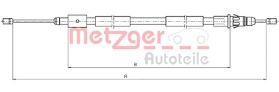 Metzger Seilzug, Feststellbremse [Hersteller-Nr. 10.4657] für Citroën von METZGER