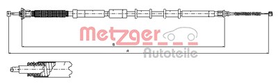 Metzger Seilzug, Feststellbremse [Hersteller-Nr. 12.0719] für Fiat von METZGER