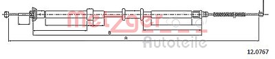 Metzger Seilzug, Feststellbremse [Hersteller-Nr. 12.0767] für Fiat von METZGER