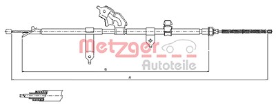 Metzger Seilzug, Feststellbremse [Hersteller-Nr. 17.1080] für Toyota von METZGER