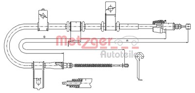 Metzger Seilzug, Feststellbremse [Hersteller-Nr. 17.2541] für Hyundai von METZGER