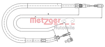 Metzger Seilzug, Feststellbremse [Hersteller-Nr. 10.9874] für Mercedes-Benz von METZGER