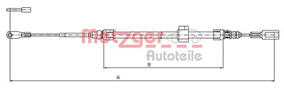 Metzger Seilzug, Feststellbremse [Hersteller-Nr. 10.9881] für Mercedes-Benz von METZGER