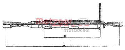Metzger Seilzug, Feststellbremse [Hersteller-Nr. 10.943] für Mercedes-Benz von METZGER