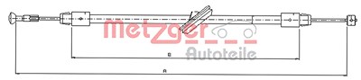 Metzger Seilzug, Feststellbremse [Hersteller-Nr. 10.9834] für Mercedes-Benz von METZGER