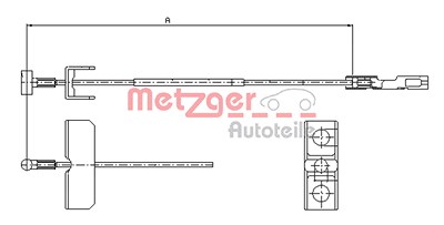 Metzger Seilzug, Feststellbremse [Hersteller-Nr. 11.6802] für Nissan, Opel, Renault von METZGER