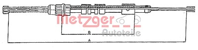 Metzger Seilzug, Feststellbremse [Hersteller-Nr. 10.6024] für Peugeot von METZGER