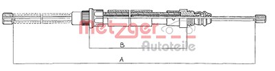 Metzger Seilzug, Feststellbremse [Hersteller-Nr. 11.607] für Peugeot von METZGER