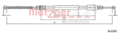 Metzger Seilzug, Feststellbremse [Hersteller-Nr. 10.6202] für Peugeot von METZGER