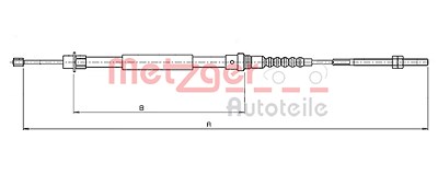 Metzger Seilzug, Feststellbremse [Hersteller-Nr. 10.6216] für Peugeot von METZGER