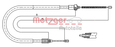 Metzger Seilzug, Feststellbremse [Hersteller-Nr. 11.6583] für Renault von METZGER