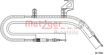 Metzger Seilzug, Feststellbremse [Hersteller-Nr. 10.7483] für VW von METZGER