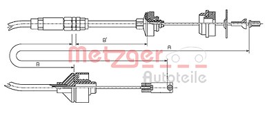 Metzger Seilzug, Kupplungsbetätigung [Hersteller-Nr. 11.2195] für Citroën, Peugeot von METZGER