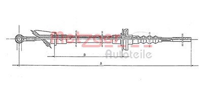 Metzger Seilzug, Kupplungsbetätigung [Hersteller-Nr. 1172.1] für Citroën, Fiat, Peugeot von METZGER