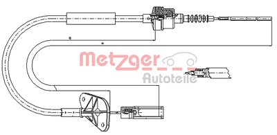 Metzger Seilzug, Kupplungsbetätigung [Hersteller-Nr. 12.7201] für Fiat, Ford von METZGER