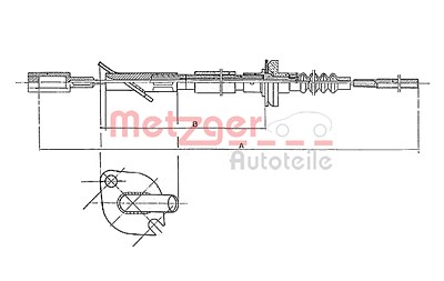 Metzger Seilzug, Kupplungsbetätigung [Hersteller-Nr. 1402.2] für Fiat von METZGER