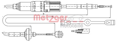 Metzger Seilzug, Kupplungsbetätigung [Hersteller-Nr. 10.3211] für VW von METZGER