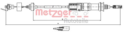 Metzger Seilzug, Kupplungsbetätigung [Hersteller-Nr. 11.3925] für Citroën, Peugeot von METZGER