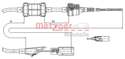 Metzger Seilzug, Kupplungsbetätigung [Hersteller-Nr. 412.11] für Fiat, Lancia von METZGER
