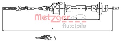 Metzger Seilzug, Kupplungsbetätigung [Hersteller-Nr. 11.2561] für Opel von METZGER