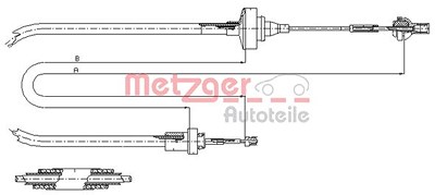 Metzger Seilzug, Kupplungsbetätigung [Hersteller-Nr. 11.2871] für Renault von METZGER