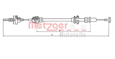 Metzger Seilzug, Kupplungsbetätigung [Hersteller-Nr. 19.208E] für Seat, VW von METZGER
