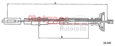 Metzger Seilzug, Kupplungsbetätigung [Hersteller-Nr. 10.340] für Seat, VW von METZGER