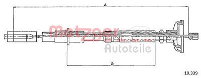 Metzger Seilzug, Kupplungsbetätigung [Hersteller-Nr. 10.339] für VW von METZGER