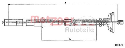 Metzger Seilzug, Kupplungsbetätigung [Hersteller-Nr. 10.339] für Citroën, VW von METZGER