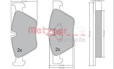 Metzger Bremsbeläge vorne (Satz) [Hersteller-Nr. 1170078] für BMW von METZGER