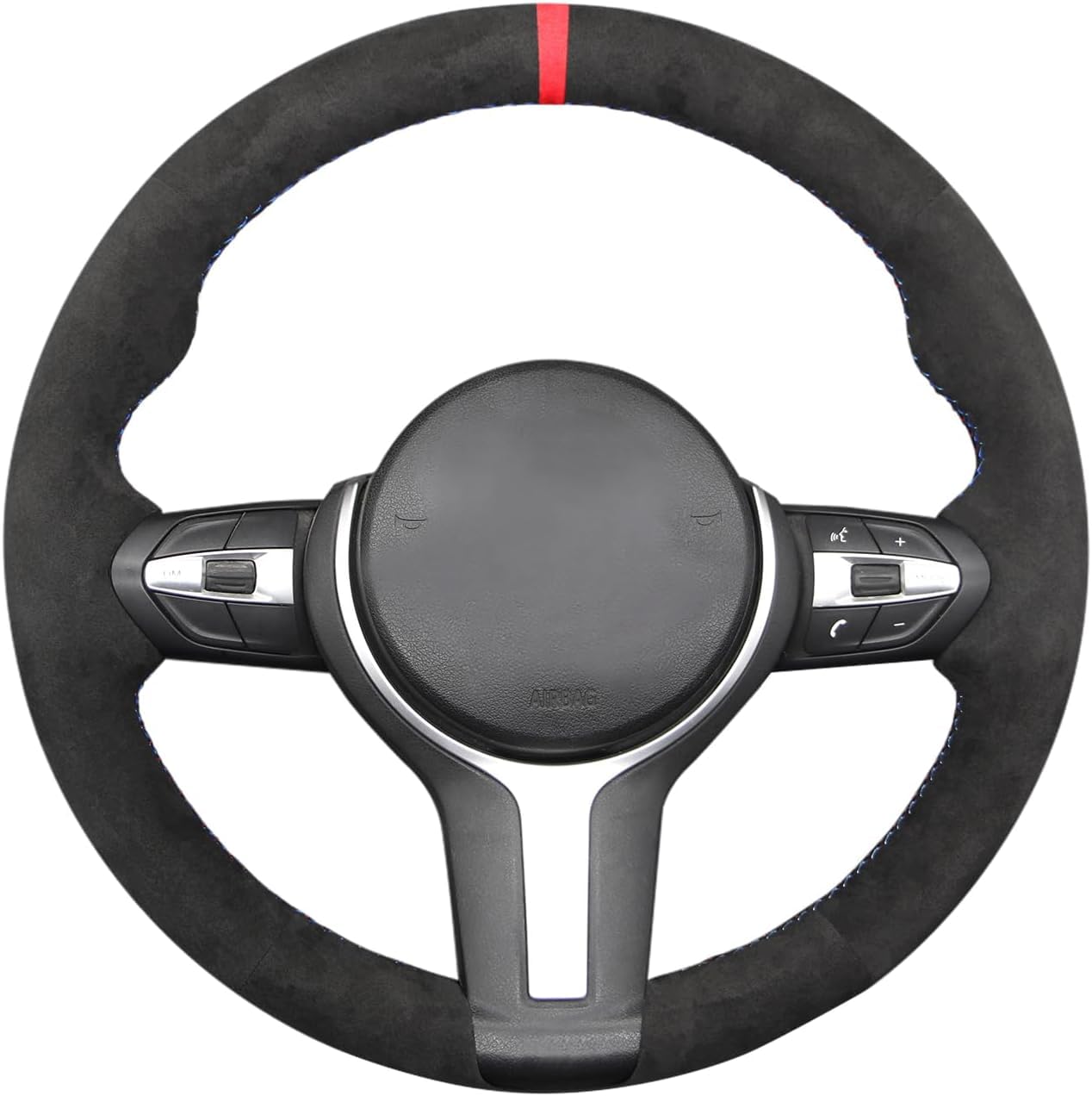 MEWANT Auto Lenkradbezug für BMW (M Sport) F22 F23 F30 F34 F32 F33 F36 F10 F07 F12 F13 F06 F39 F25 F26 F15 F16 handgenäht Auto Lenkrad ering Wrap von MEWANT