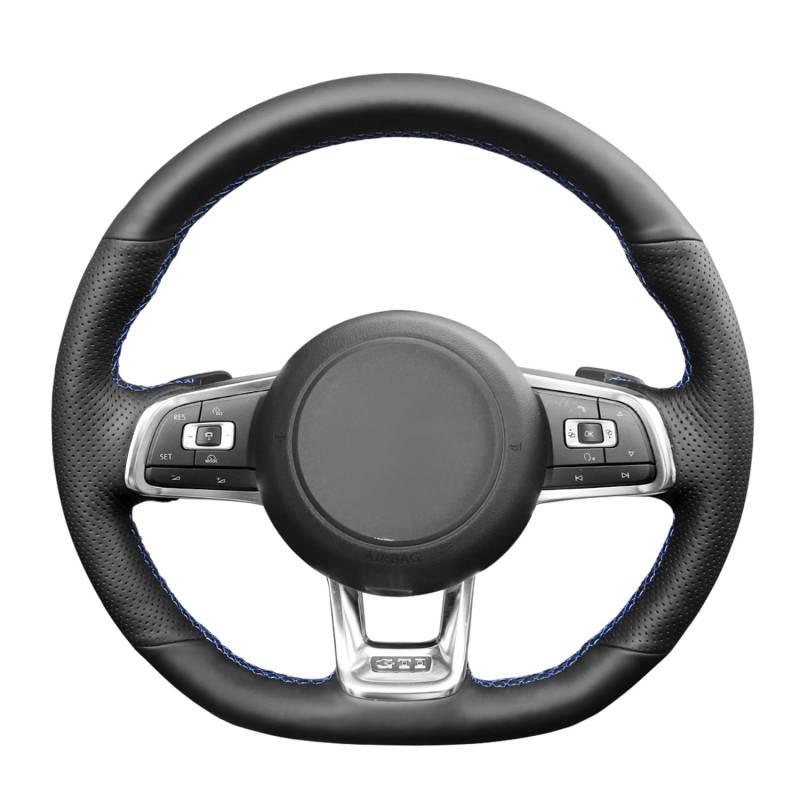 MEWANT Lenkradbezug Für Golf GTI 7, GTD 7, GTE 7, R 7, Polo, Polo GTI - Handstiche Lenkradhülle von MEWANT