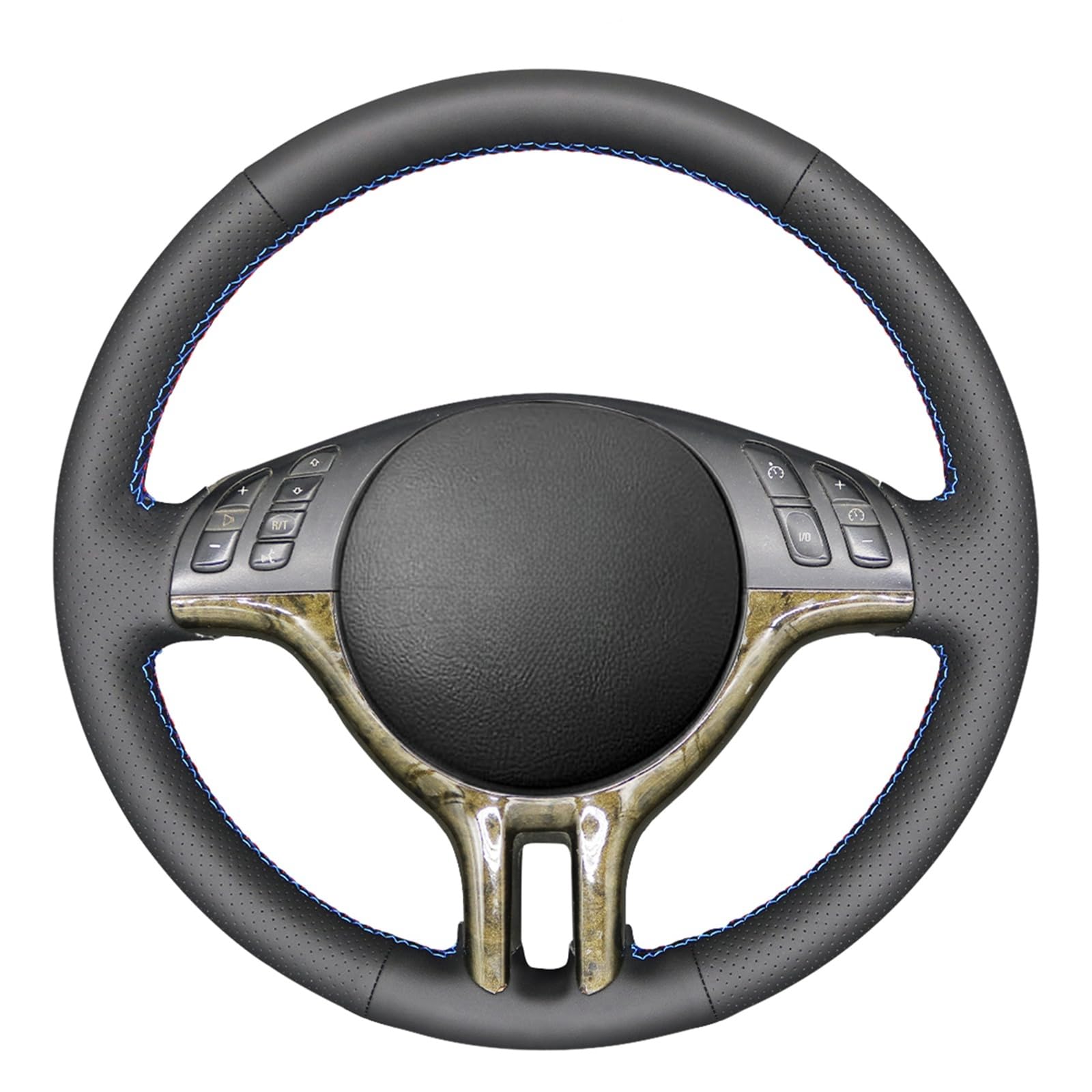MEWANT Lenkradbezug für E46 E39 325i E53 X5 Handgenähte Customized Black Echtes Leder Lenkrad Wrap MEWANT Lenkradbezug für E46 E39 325i E53 X5 Handgenähte Customized Black Echtes Leder Lenkrad Wrap von MEWANT