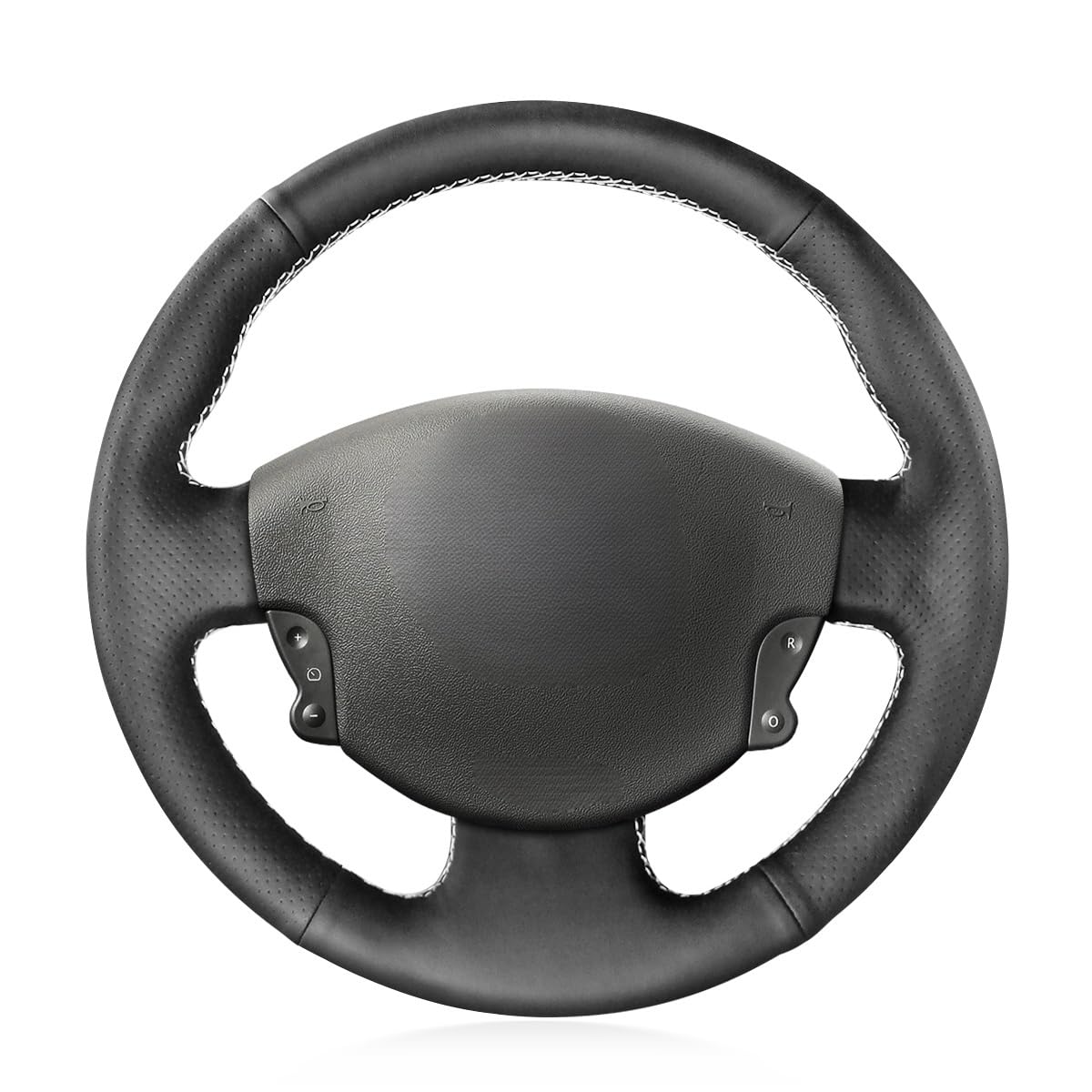 MEWANT Lenkradbezug aus schwarzem Kunstleder rutschfest passend für Renault Megane 2 2002–2009 Scenic 2 Kangoo 2 MEWANT Lenkradbezug aus schwarzem Kunstleder rutschfest passend für Renault Megane 2 2002–2009 Scenic 2 Kangoo 2 von MEWANT