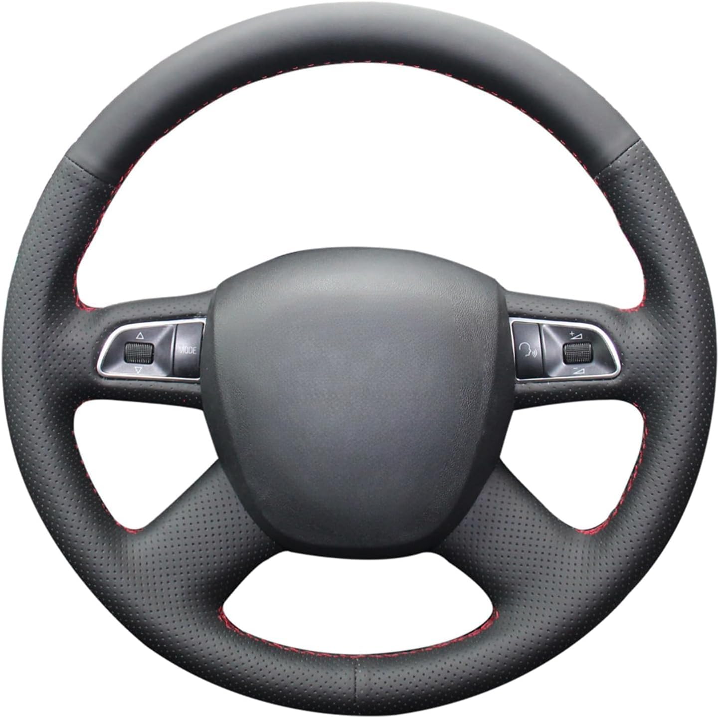 MEWANT Lenkradbezug für Audi A6 C6 Q5 Q7 S8 Alt A4 B7 B8 Hand Nähen Lenkradhülle aus Echtleder Lenkradschoner MEWANT Lenkradbezug für Audi A6 C6 Q5 Q7 S8 Alt A4 B7 B8 Hand Nähen Lenkradhülle aus Echtleder Lenkradschoner von MEWANT