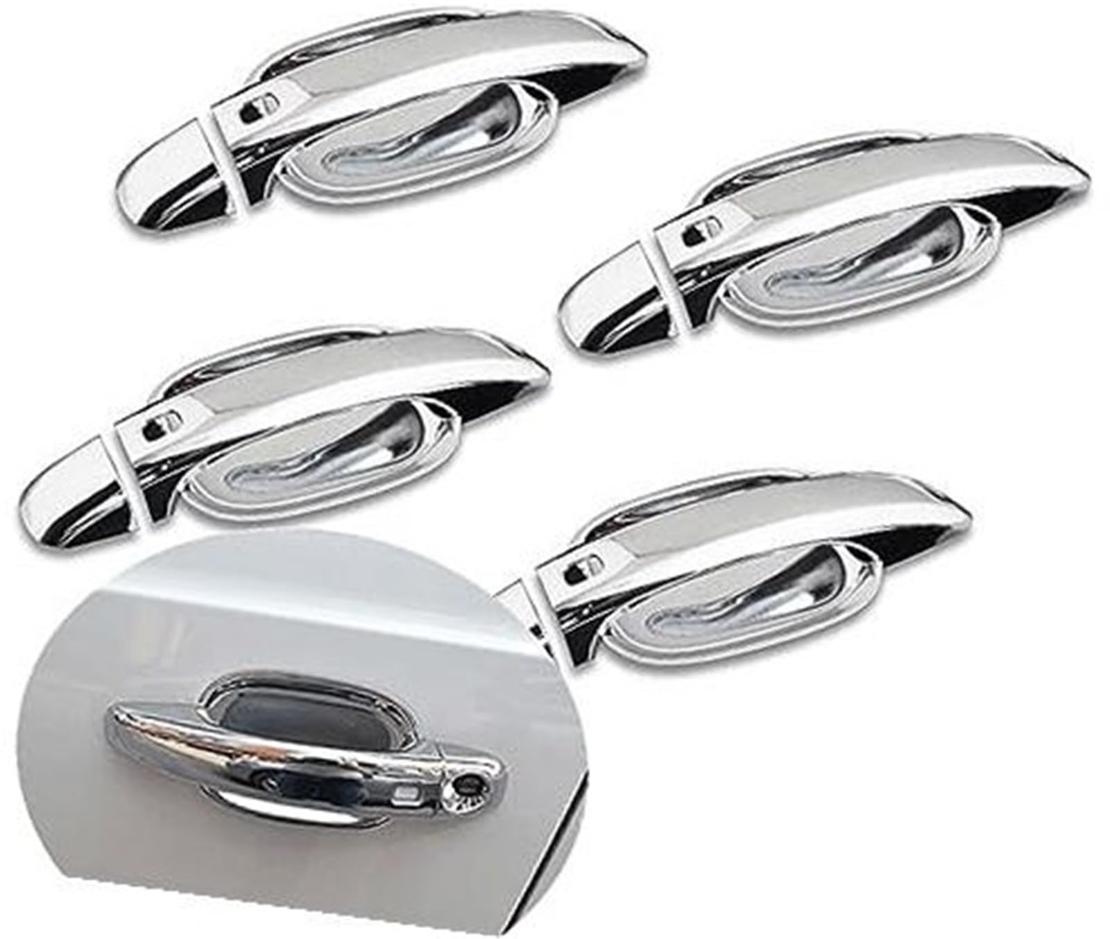 MEXWLOP, for, A4 B8 2009 2010 2011 2012 2013 2014 2015 2016 Autotürgriffabdeckung aus glänzendem Chrom Türgriffabdeckung aus Kohlefaser(Silver Handle-Bowl) von MEXWLOP
